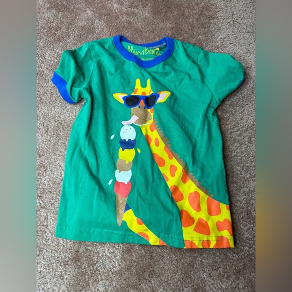 Mini Boden Vibrant Green Tee with Blue Trim - Picture 1 of 3